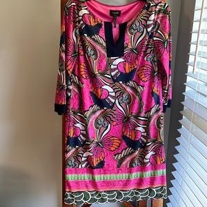 Laundry by Shelli Spiegel Butterfly 3/4 Sleeve Tunic Dress